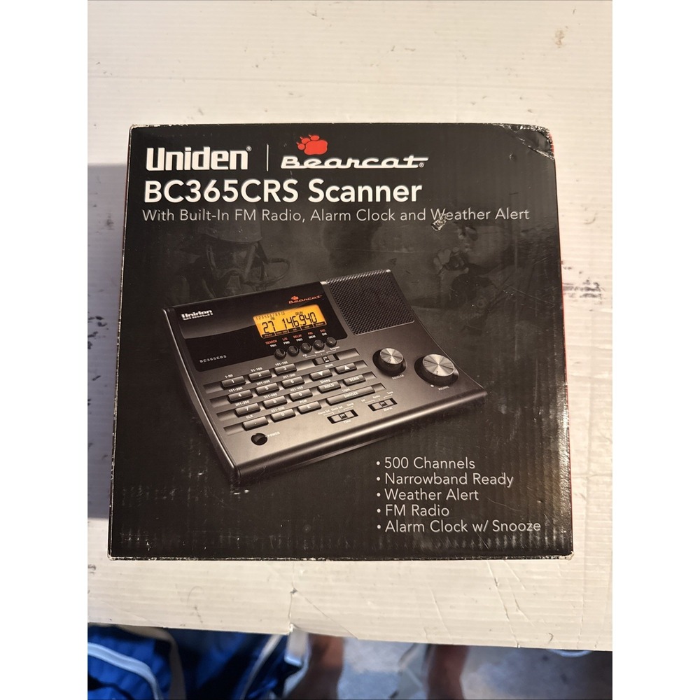 Uniden BC365CRS 500 Channel Police Scanner w/Weather Alert FM Radio Alarm Clock